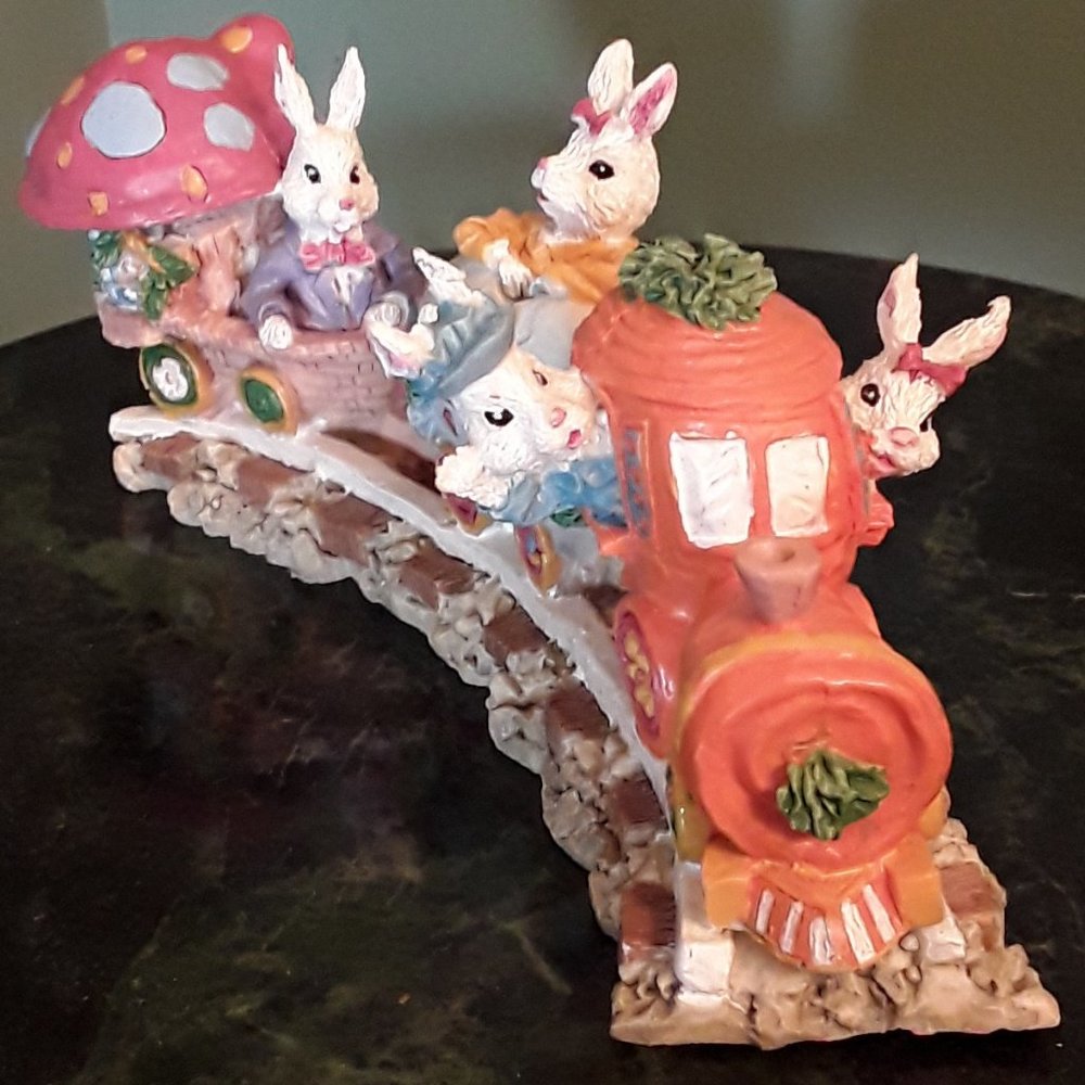 FREE upon request w/$10+ purchase! RARE Colorful Hand-Painted Bunny Train